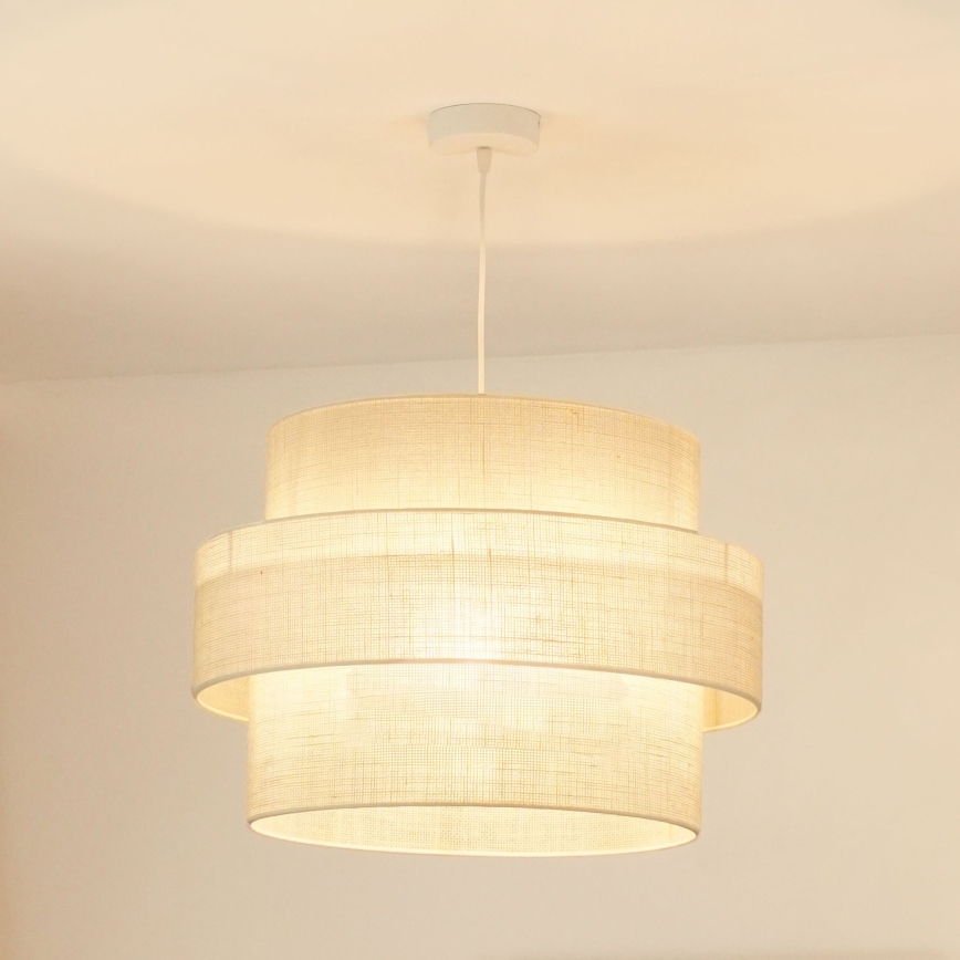Brilagi - Lampadario a sospensione con filo SPACE YUTE 1xE27/15W/230V diametro 50 cm color crema/bianco