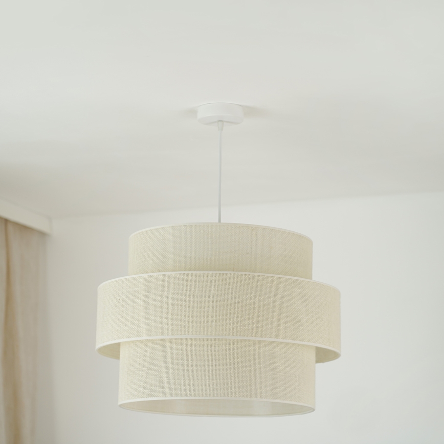 Brilagi - Lampadario a sospensione con filo SPACE YUTE 1xE27/15W/230V diametro 50 cm color crema/bianco