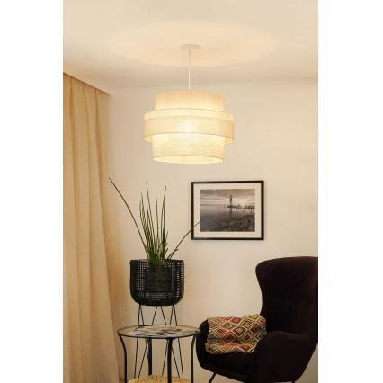 Brilagi - Lampadario a sospensione con filo SPACE YUTE 1xE27/15W/230V diametro 50 cm color crema/bianco