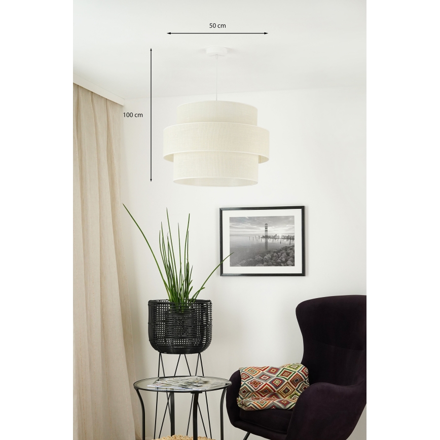 Brilagi - Lampadario a sospensione con filo SPACE YUTE 1xE27/15W/230V diametro 50 cm color crema/bianco