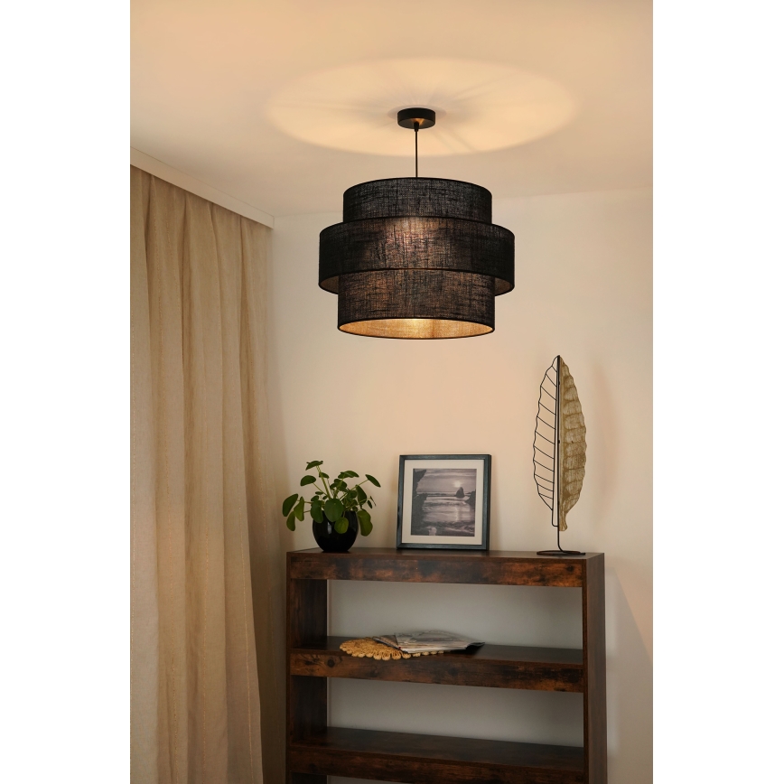 Brilagi - Lampadario a sospensione con filo SPACE YUTE 1xE27/15W/230V diametro 50 cm nero