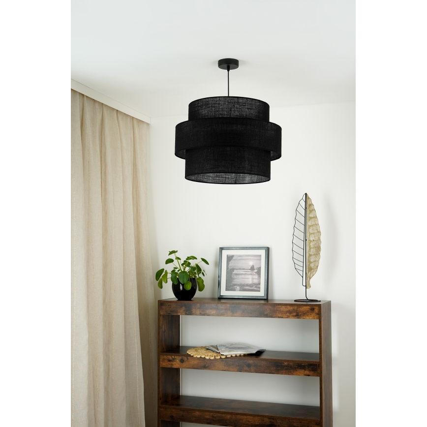Brilagi - Lampadario a sospensione con filo SPACE YUTE 1xE27/15W/230V diametro 50 cm nero