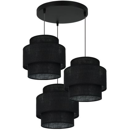 Brilagi - Lampadario a sospensione con filo SPACE YUTE 3xE27/15W/230V nero