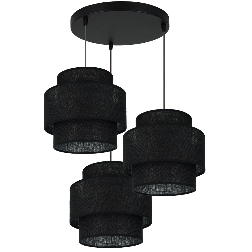 Brilagi - Lampadario a sospensione con filo SPACE YUTE 3xE27/15W/230V nero