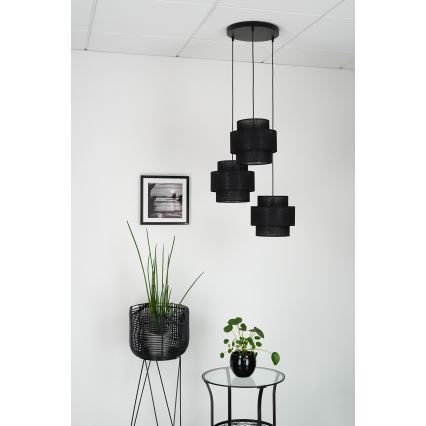 Brilagi - Lampadario a sospensione con filo SPACE YUTE 3xE27/15W/230V nero
