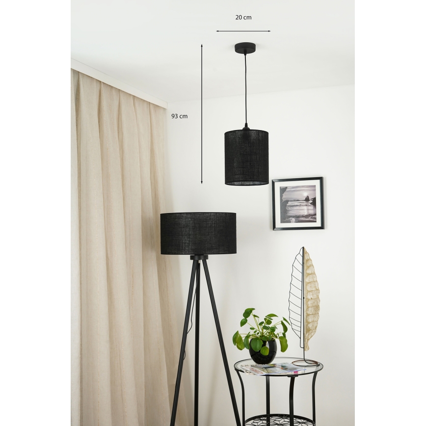 Brilagi - Lampadario a sospensione con filo TUBES 1xE27/15W/230V diametro 20 cm nero