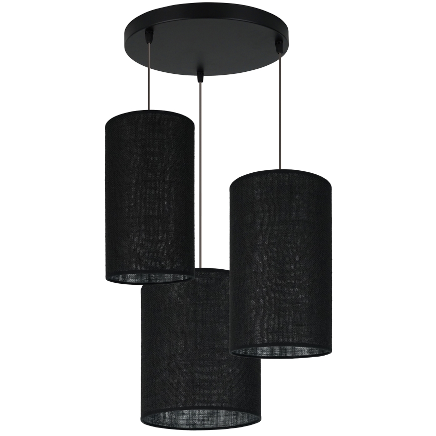 Brilagi - Lampadario a sospensione con filo TUBES 3xE27/15W/230V nero