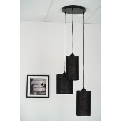 Brilagi - Lampadario a sospensione con filo TUBES 3xE27/15W/230V nero