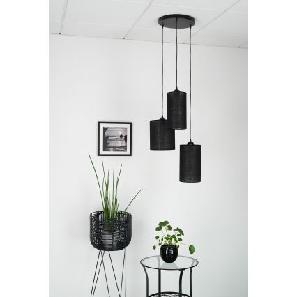 Brilagi - Lampadario a sospensione con filo TUBES 3xE27/15W/230V nero