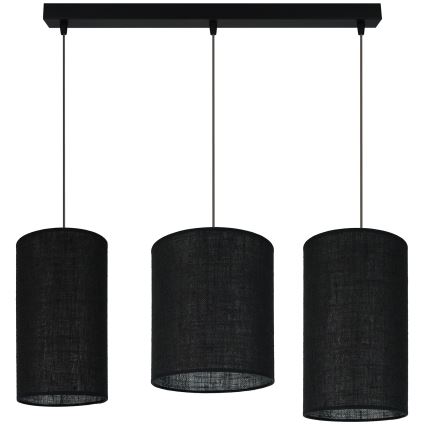 Brilagi - Lampadario a sospensione con filo TUBES 3xE27/15W/230V nero