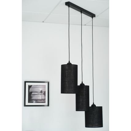 Brilagi - Lampadario a sospensione con filo TUBES 3xE27/15W/230V nero