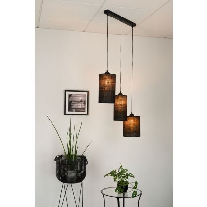 Brilagi - Lampadario a sospensione con filo TUBES 3xE27/15W/230V nero