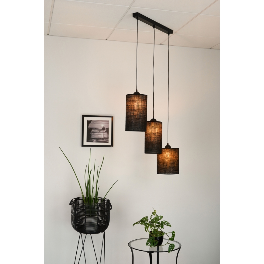 Brilagi - Lampadario a sospensione con filo TUBES 3xE27/15W/230V nero