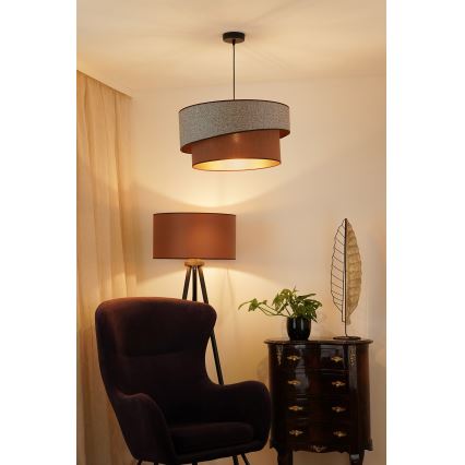 Brilagi - Lampadario a sospensione con filo VEGAS SHINE 1xE27/15W/230V diametro 50 cm grigio/marrone