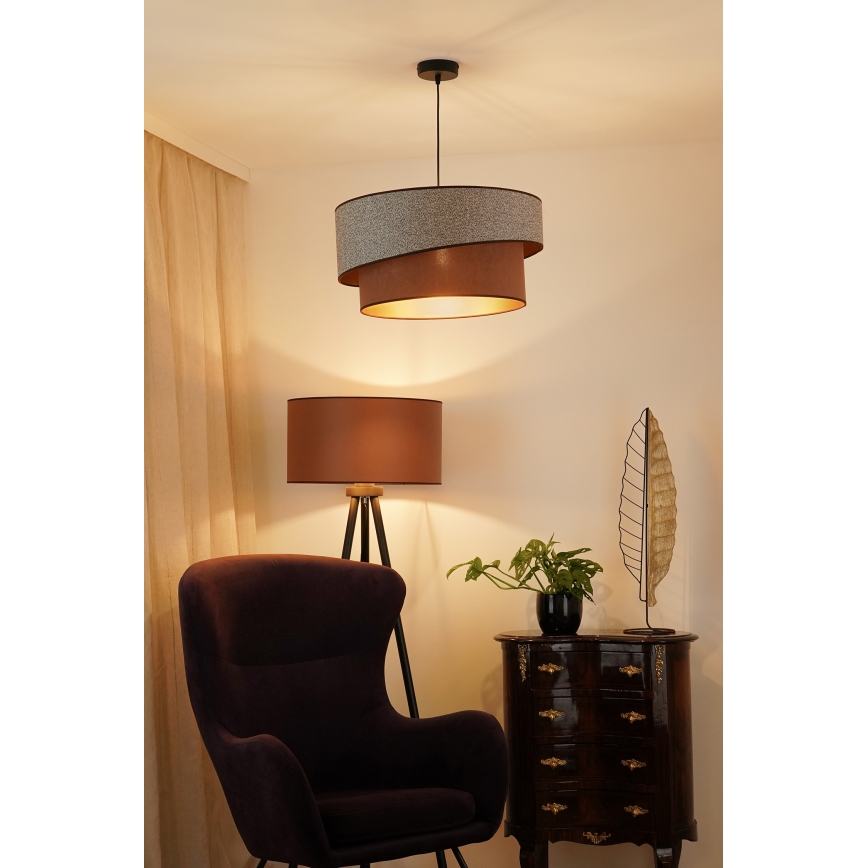 Brilagi - Lampadario a sospensione con filo VEGAS SHINE 1xE27/15W/230V diametro 50 cm grigio/marrone
