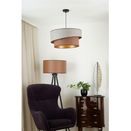 Brilagi - Lampadario a sospensione con filo VEGAS SHINE 1xE27/15W/230V diametro 50 cm grigio/marrone