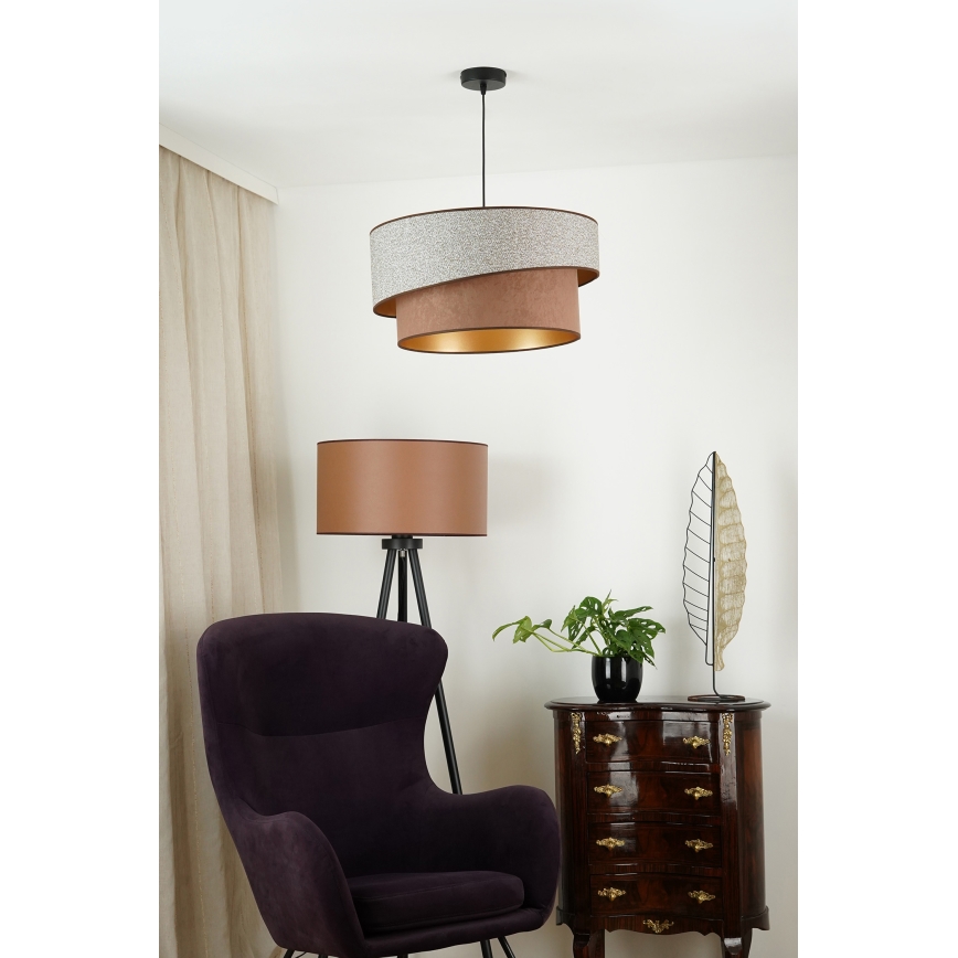 Brilagi - Lampadario a sospensione con filo VEGAS SHINE 1xE27/15W/230V diametro 50 cm grigio/marrone
