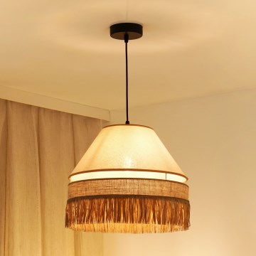 Brilagi - Lampadario a sospensione con filo WINNETOU AVIGNION 1xE27/15W/230V diametro 35 cm marrone/color crema