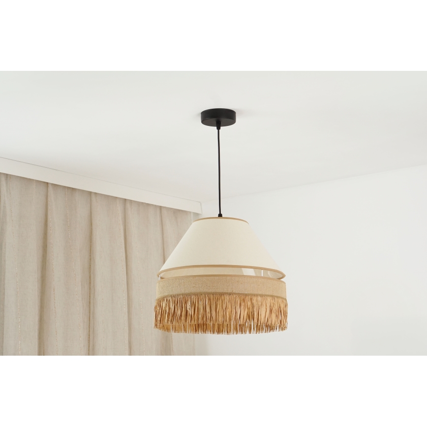 Brilagi - Lampadario a sospensione con filo WINNETOU AVIGNION 1xE27/15W/230V diametro 35 cm marrone/color crema