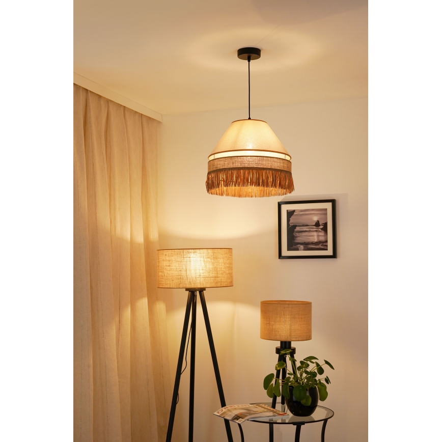 Brilagi - Lampadario a sospensione con filo WINNETOU AVIGNION 1xE27/15W/230V diametro 35 cm marrone/color crema
