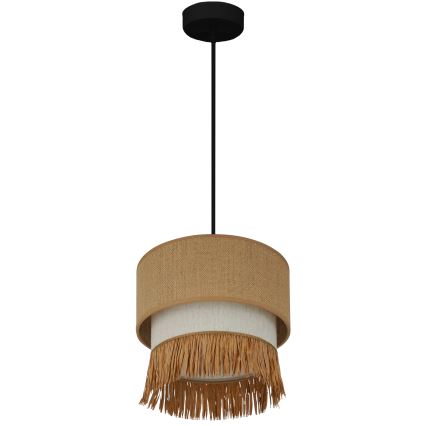 Brilagi - Lampadario a sospensione con filo WINNETOU BOHO 1xE27/15W/230V diametro 25 cm marrone/color crema