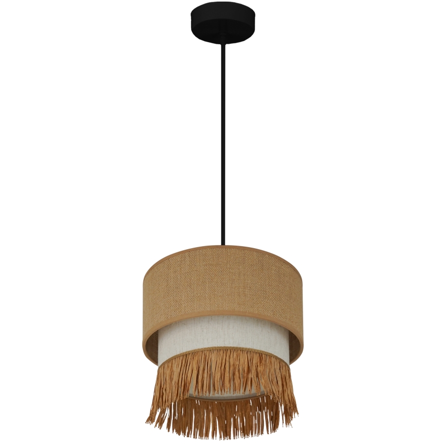 Brilagi - Lampadario a sospensione con filo WINNETOU BOHO 1xE27/15W/230V diametro 25 cm marrone/color crema