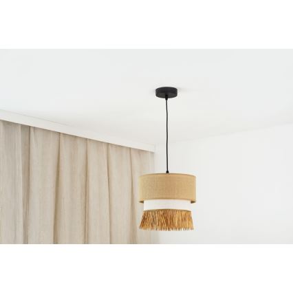 Brilagi - Lampadario a sospensione con filo WINNETOU BOHO 1xE27/15W/230V diametro 25 cm marrone/color crema