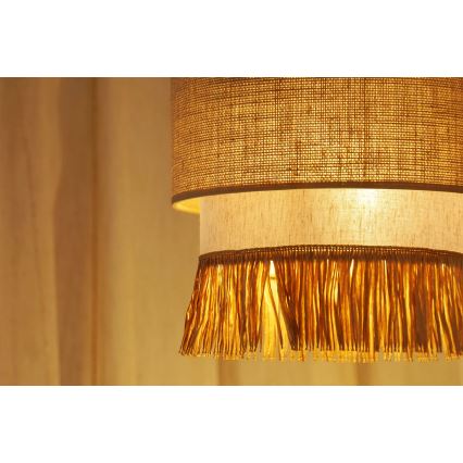 Brilagi - Lampadario a sospensione con filo WINNETOU BOHO 1xE27/15W/230V diametro 25 cm marrone/color crema