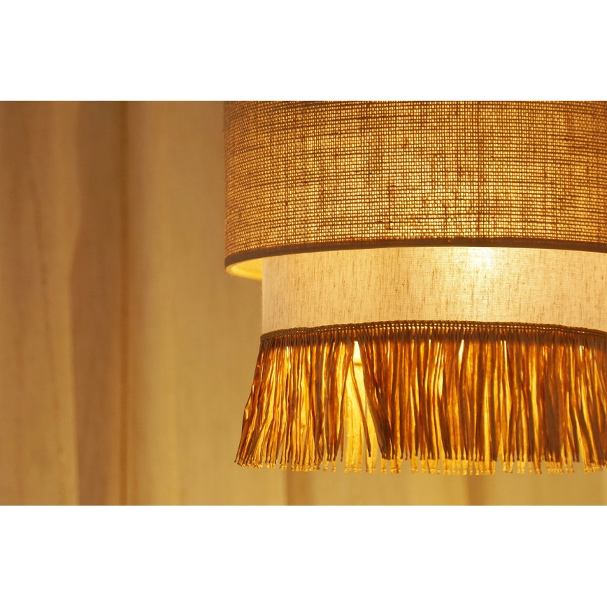 Brilagi - Lampadario a sospensione con filo WINNETOU BOHO 1xE27/15W/230V diametro 25 cm marrone/color crema