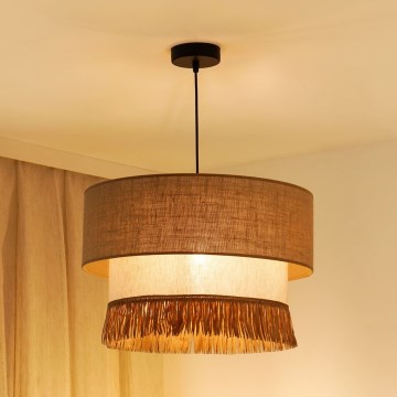 Brilagi - Lampadario a sospensione con filo WINNETOU BOHO 1xE27/15W/230V diametro 45 cm marrone/color crema