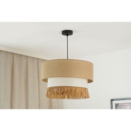 Brilagi - Lampadario a sospensione con filo WINNETOU BOHO 1xE27/15W/230V diametro 45 cm marrone/color crema