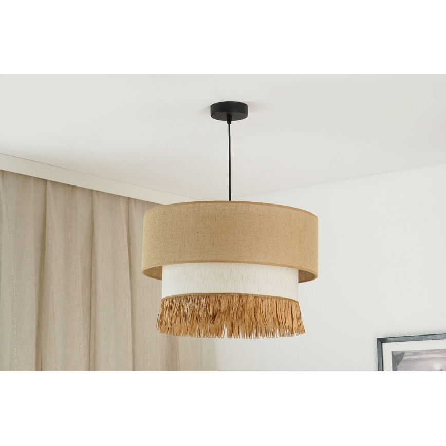 Brilagi - Lampadario a sospensione con filo WINNETOU BOHO 1xE27/15W/230V diametro 45 cm marrone/color crema