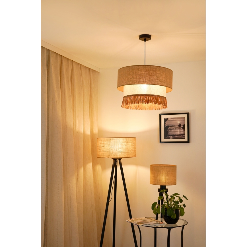 Brilagi - Lampadario a sospensione con filo WINNETOU BOHO 1xE27/15W/230V diametro 45 cm marrone/color crema