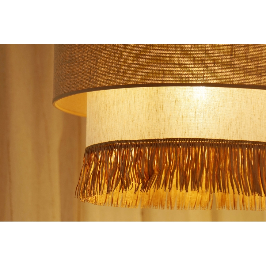 Brilagi - Lampadario a sospensione con filo WINNETOU BOHO 1xE27/15W/230V diametro 45 cm marrone/color crema