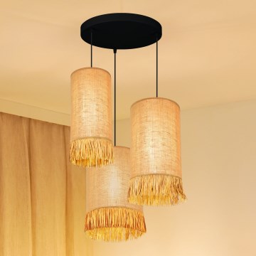 Brilagi - Lampadario a sospensione con filo WINNETOU TUBES 3xE27/15W/230V marrone/nero