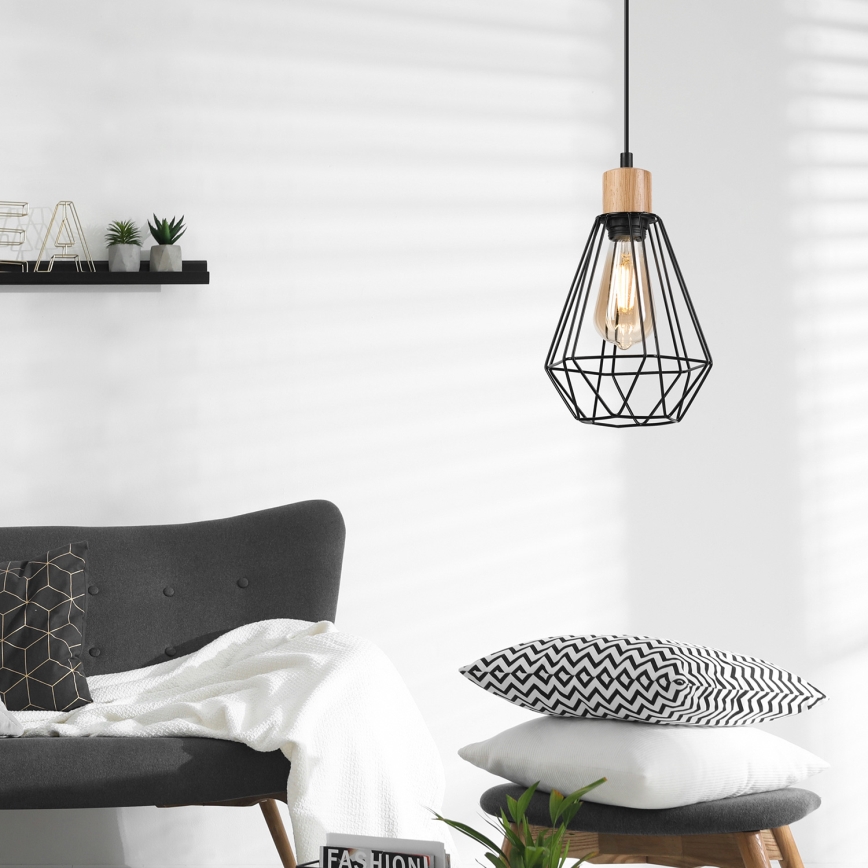 Brilagi - Lampadario a sospensione con filo WOODY BASKET 1xE27/60W/230V quercia