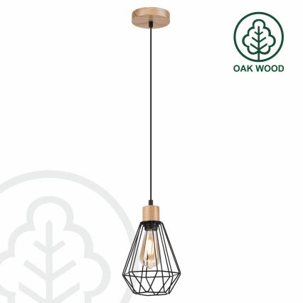 Brilagi - Lampadario a sospensione con filo WOODY BASKET 1xE27/60W/230V quercia