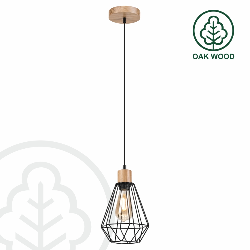 Brilagi - Lampadario a sospensione con filo WOODY BASKET 1xE27/60W/230V quercia