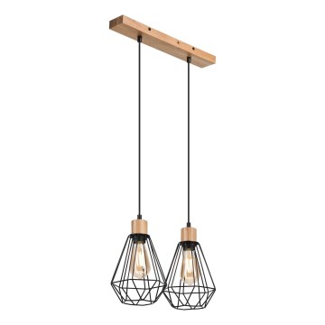 Brilagi - Lampadario a sospensione con filo WOODY BASKET 2xE27/60W/230V quercia