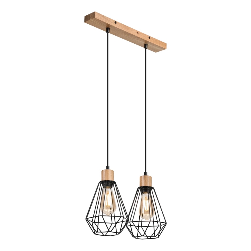 Brilagi - Lampadario a sospensione con filo WOODY BASKET 2xE27/60W/230V quercia