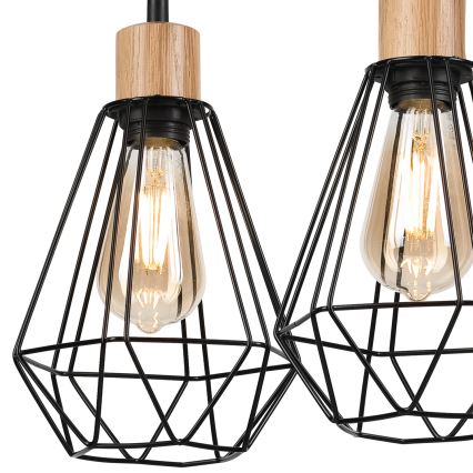 Brilagi - Lampadario a sospensione con filo WOODY BASKET 2xE27/60W/230V quercia