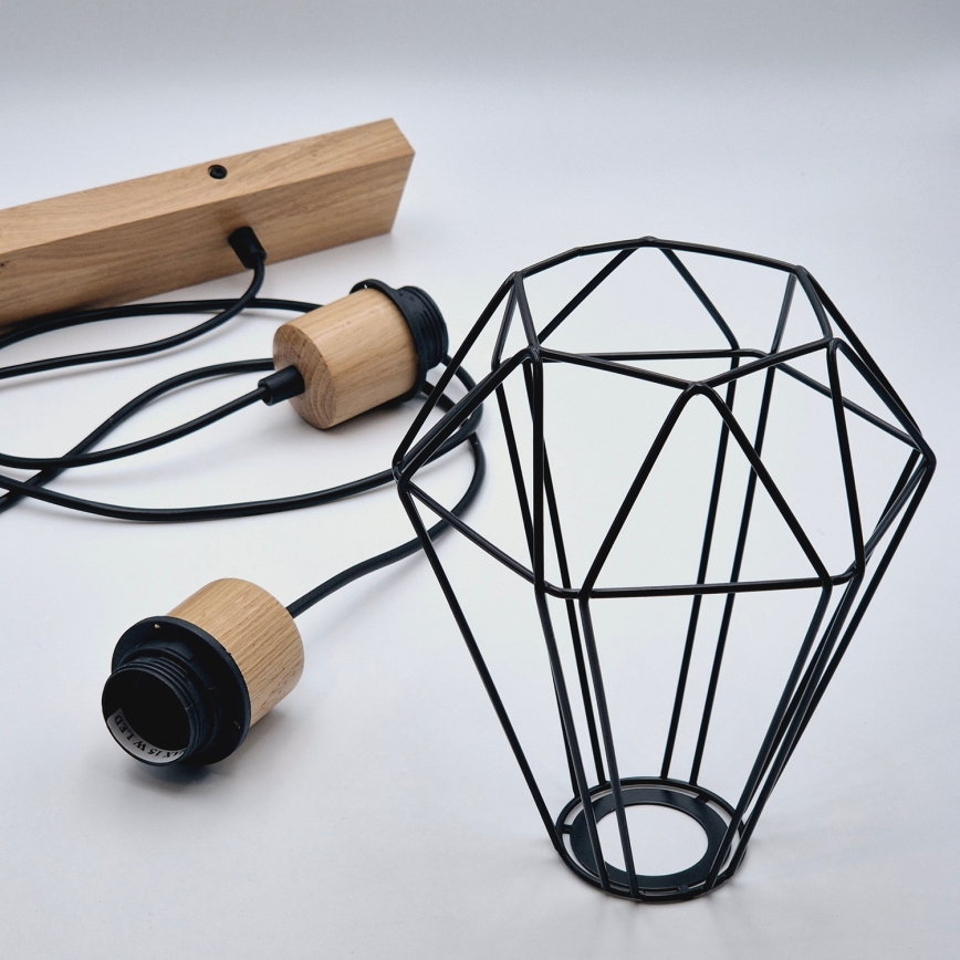 Brilagi - Lampadario a sospensione con filo WOODY BASKET 2xE27/60W/230V quercia