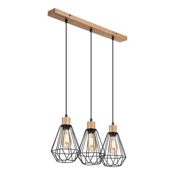 Brilagi - Lampadario a sospensione con filo WOODY BASKET 3xE27/60W/230V quercia