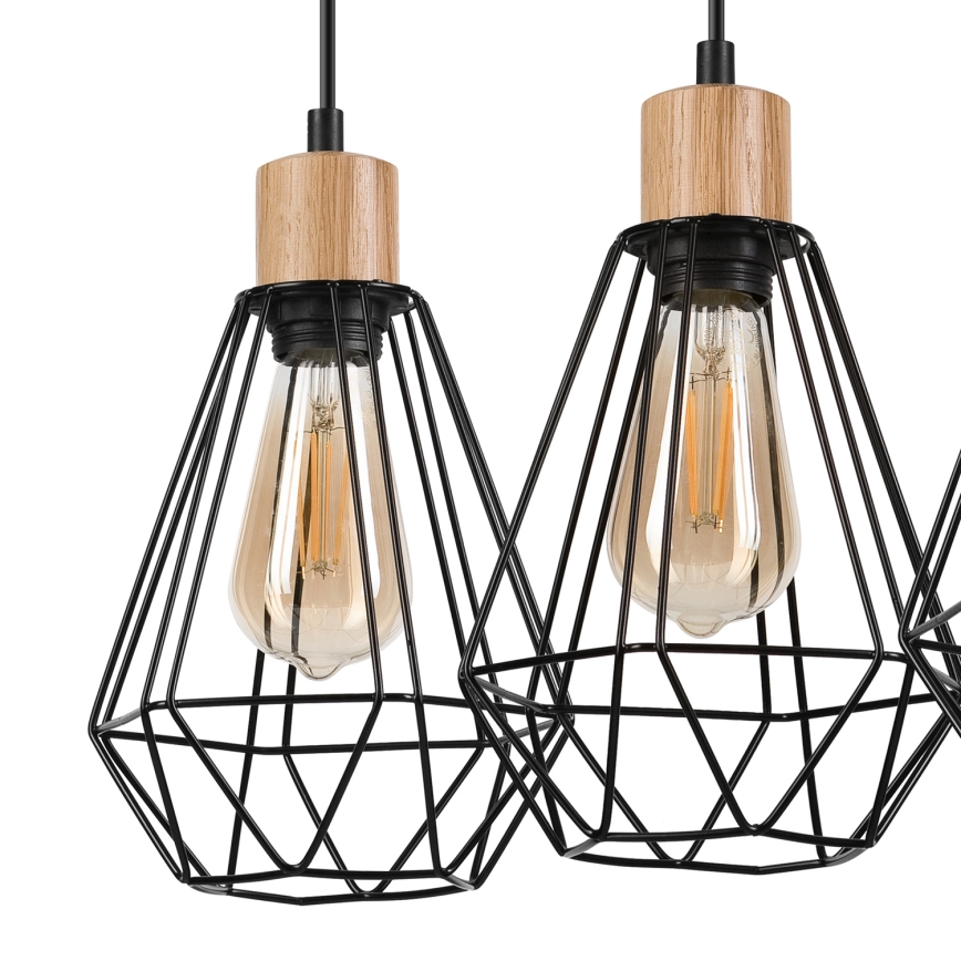 Brilagi - Lampadario a sospensione con filo WOODY BASKET 3xE27/60W/230V quercia