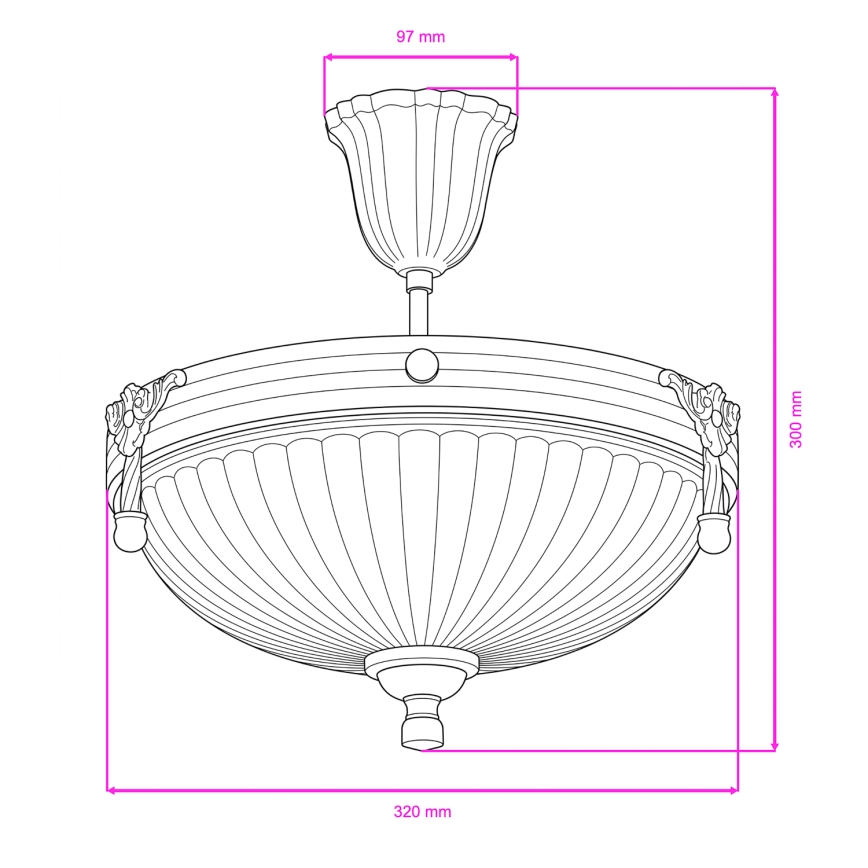 BRILAGI - Lampadario a sospensione con supporto rigido CLASSIC 3xE14/60W/230V ottone