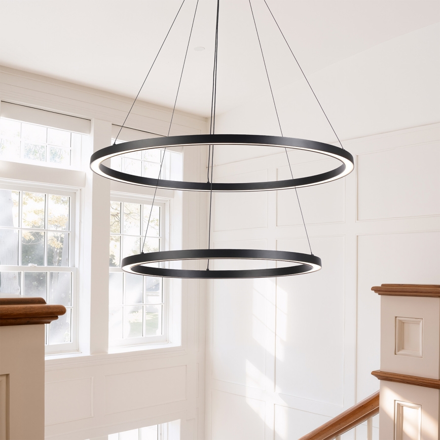 Brilagi - Lampadario LED dimmerabile su cavo PORTOFINO LED/98W/230V 3000-6000K Ø 80 cm nero + telecomando