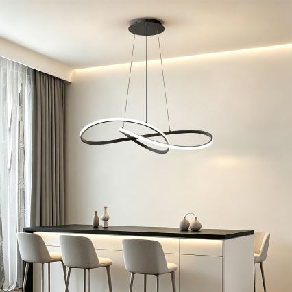 Brilagi - Lampadario dimmerabile a sospensione con cavo INFINITY LED/80W/230V 3000-6000K 80x80 cm nero + telecomando