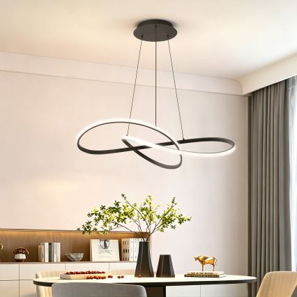 Brilagi - Lampadario dimmerabile a sospensione con cavo INFINITY LED/80W/230V 3000-6000K 80x80 cm nero + telecomando