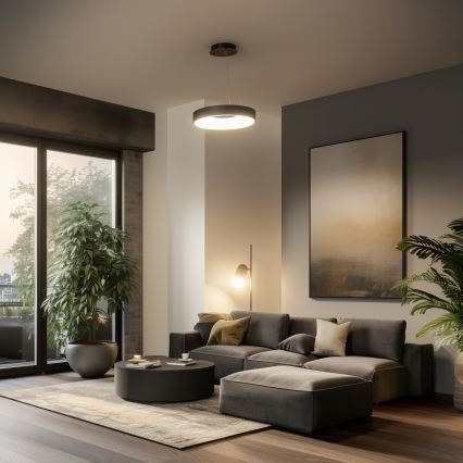 Brilagi - Lampadario LED dimmerabile a sospensione con cavo FALCON II LED/67W/230V 3000-6500K Ø 40 cm nero + telecomando