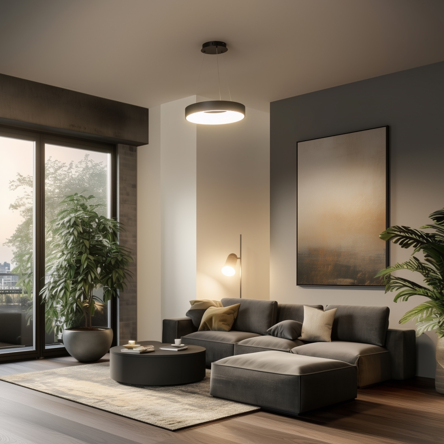 Brilagi - Lampadario LED dimmerabile a sospensione con cavo FALCON II LED/67W/230V 3000-6500K Ø 40 cm nero + telecomando